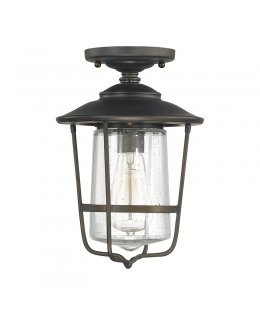 Capital Lighting  9607OB  Creekside Seeded Glass Outdoor Ceiling Fixture